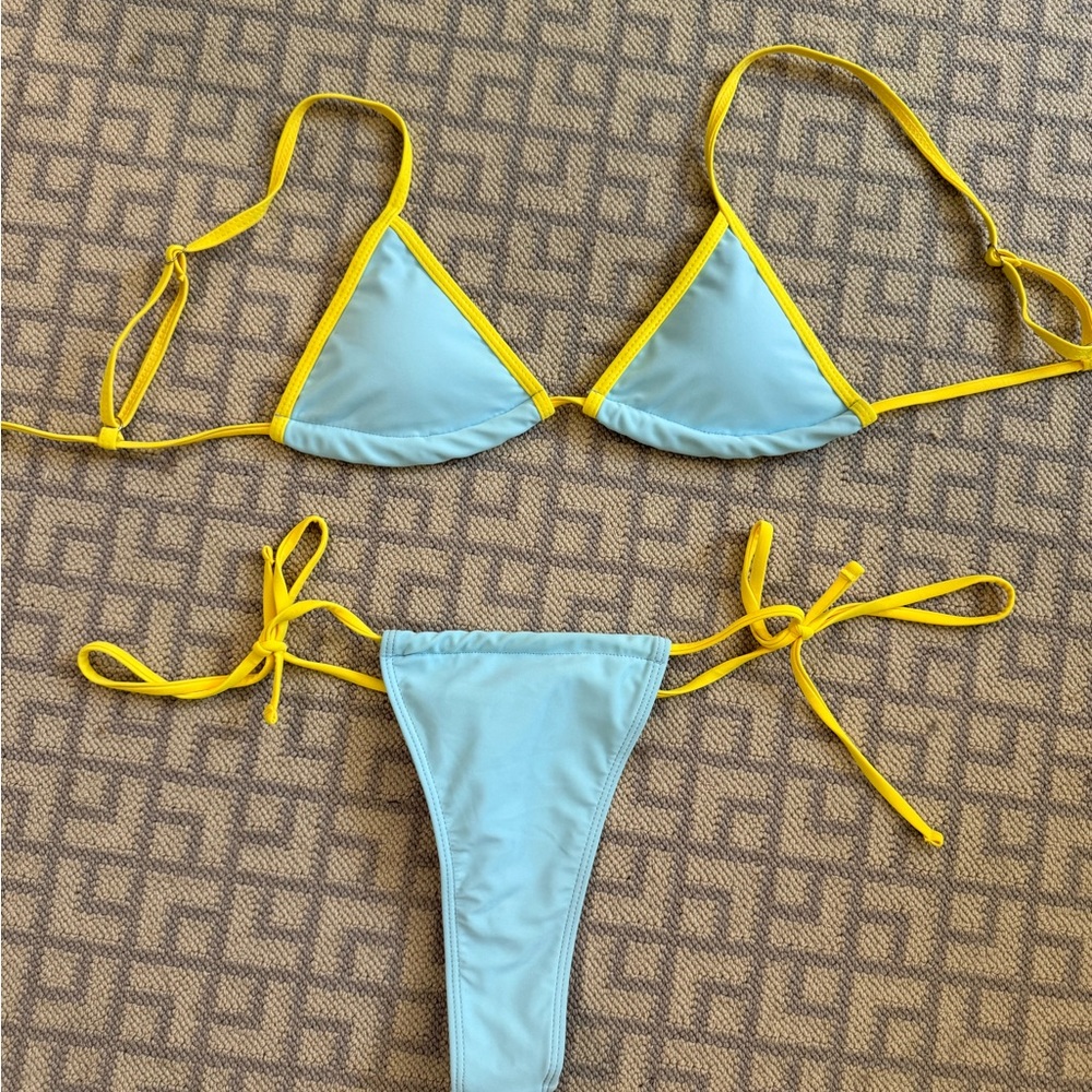 Blue and Yellow Bikini Set